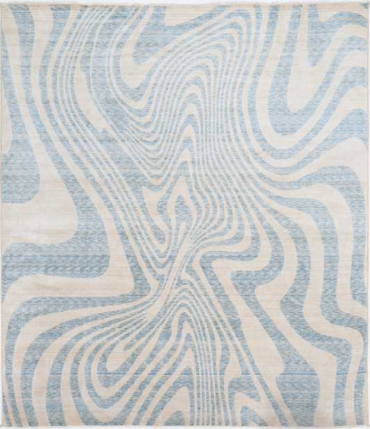Modern Hand Crafted Woolen Rug 7'9" X 9'1"