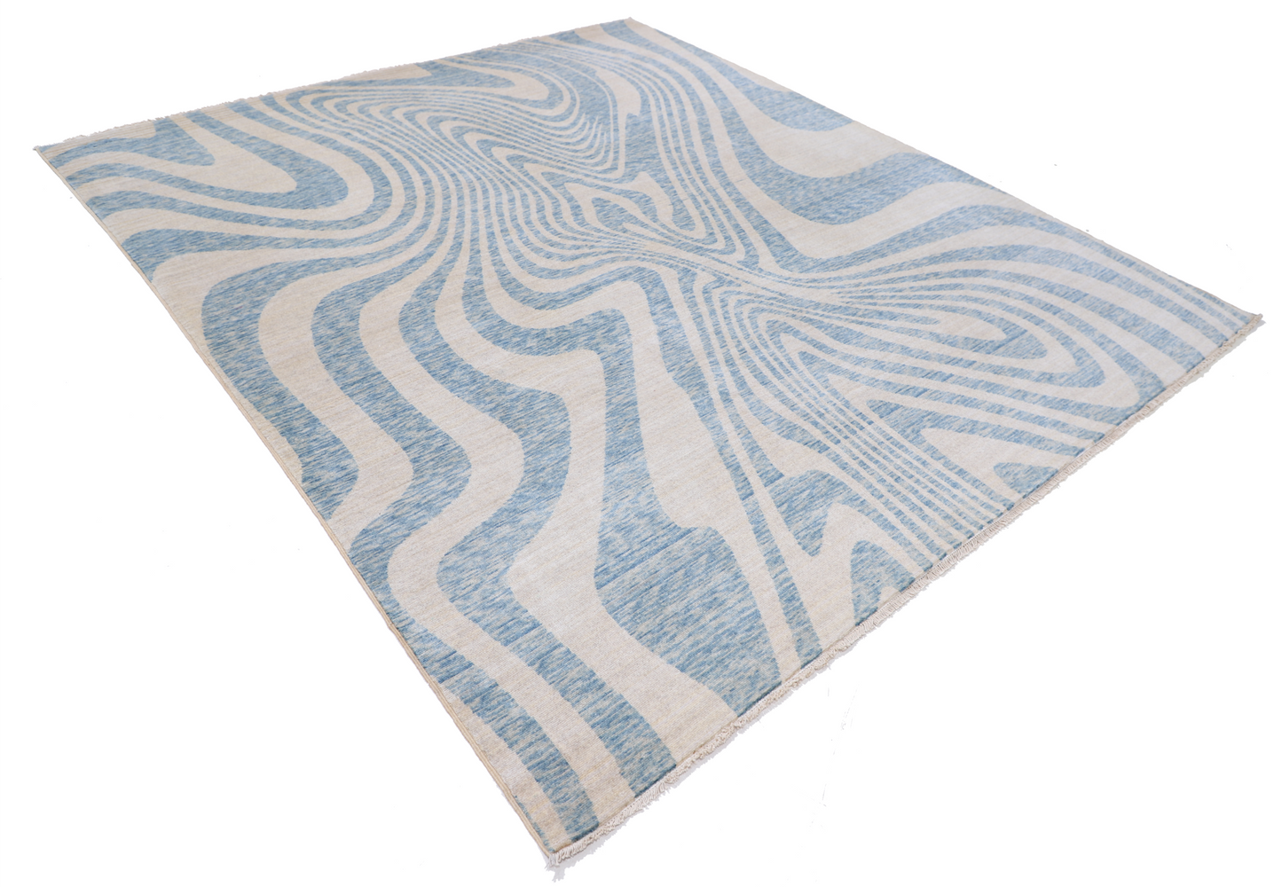 Modern Hand Crafted Woolen Rug 7'9" X 9'1"
