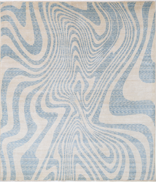 Modern Hand Crafted Woolen Rug 7'9" X 9'1"