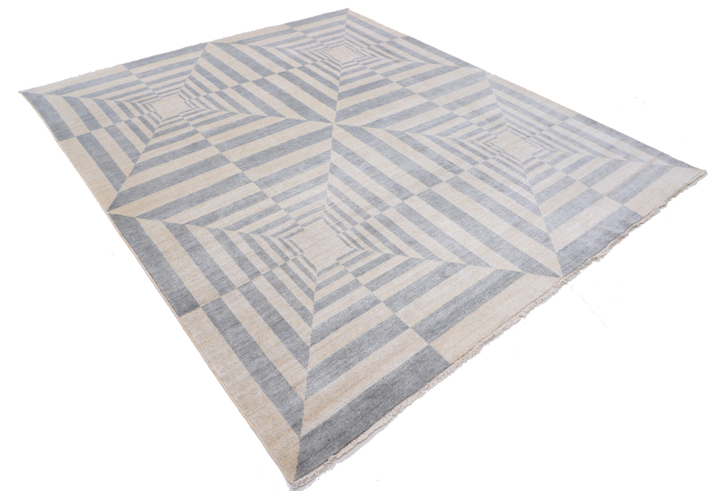 Modern Hand Crafted Woolen Rug 7'9" X 9'2"