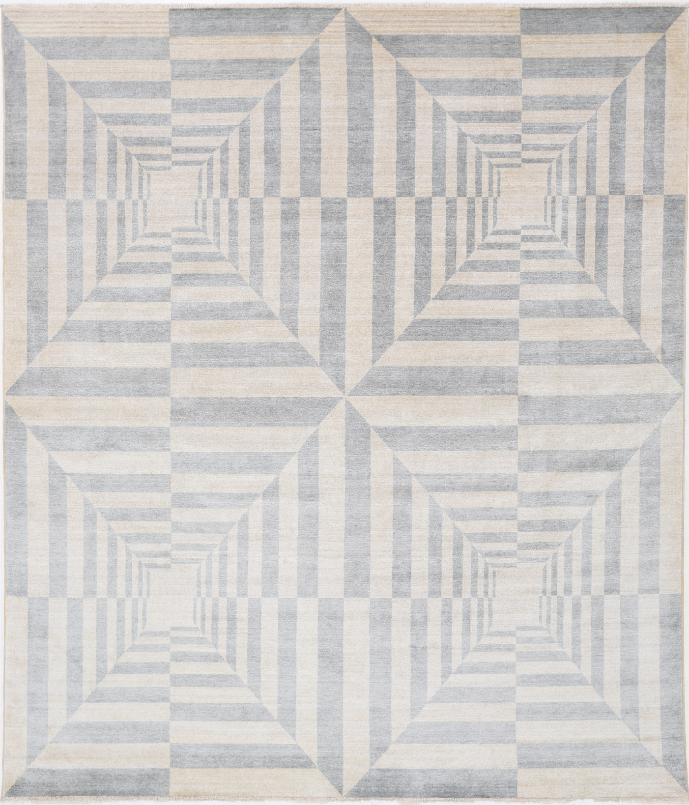 Modern Hand Crafted Woolen Rug 7'9" X 9'2"