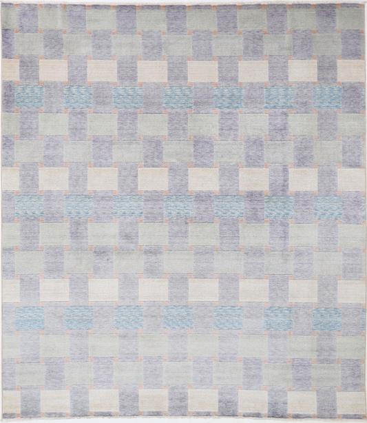 Modern Hand Crafted Woolen Rug 7'9" X 9'1"