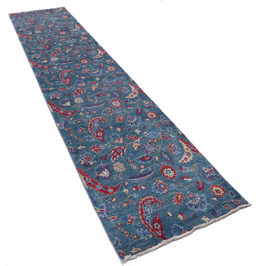 Pasha Hand Crafted Woolen Rug 2'9" X 12'4"
