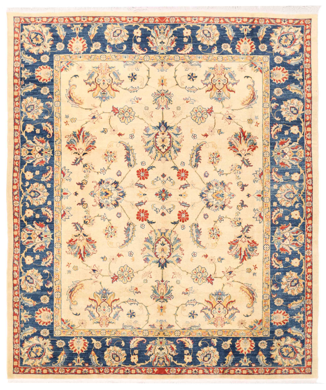 Ziegler Hand Knotted Wool Rug 8' 0" x 9' 8" 8' 0" X 9' 8" (244 X 295) / Ivory / Wool