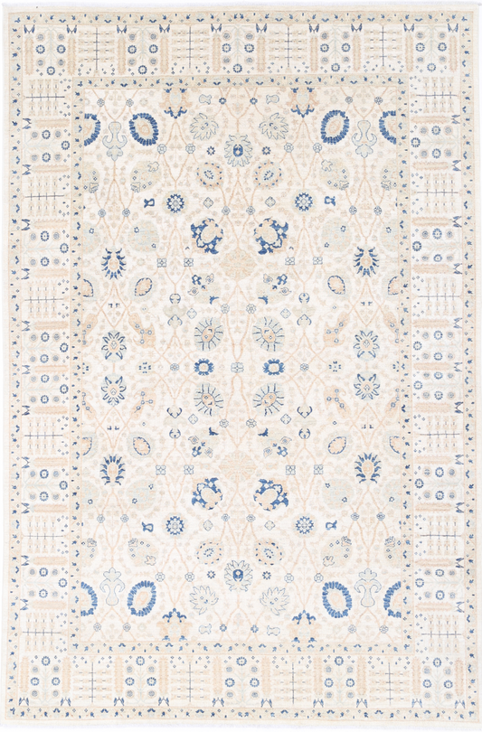 Ariana Hand Knotted Wool Rug 6' 5" X 9' 10" 6' 5" X 9' 10" (196 X 300) / Ivory / Wool