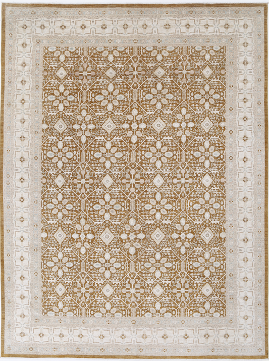 Ariana Hand Knotted Wool Rug 8' 10" X 11' 10" 8' 10" X 11' 10" (269 X 361) / Brown / Wool