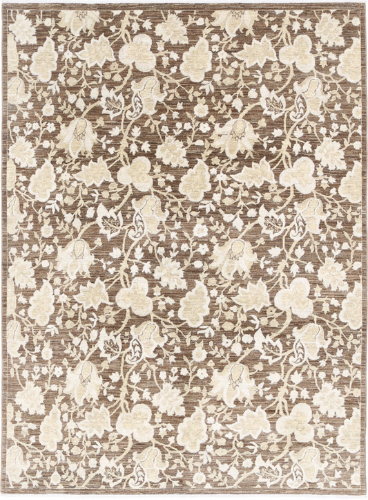 Ariana Hand Knotted Wool Rug 8' 0" X 9' 10" 8' 0" X 9' 10" (244 X 300) / Brown / Wool