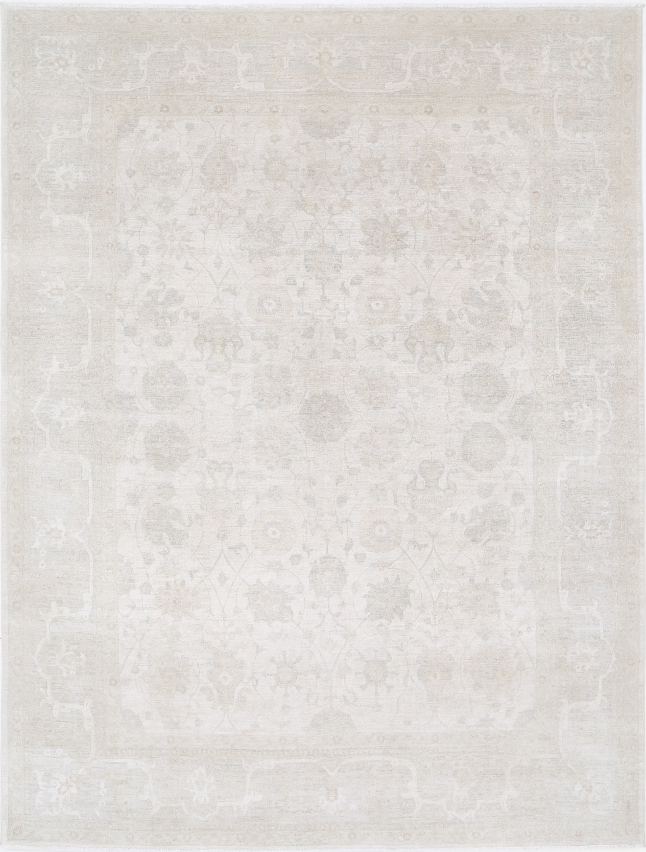 Ariana Hand Knotted Wool Rug 8' 10" X 11' 9" 8' 10" X 11' 9" (269 X 358) / Ivory / Wool