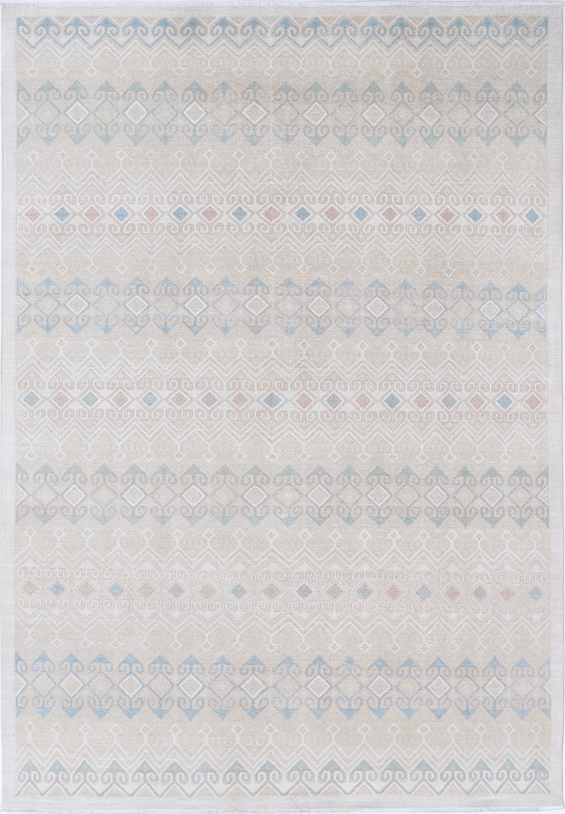 Artemix Hand Knotted Wool Rug 6' 6" X 9' 6" 6' 6" X 9' 6" (198 X 290) / Ivory / Wool