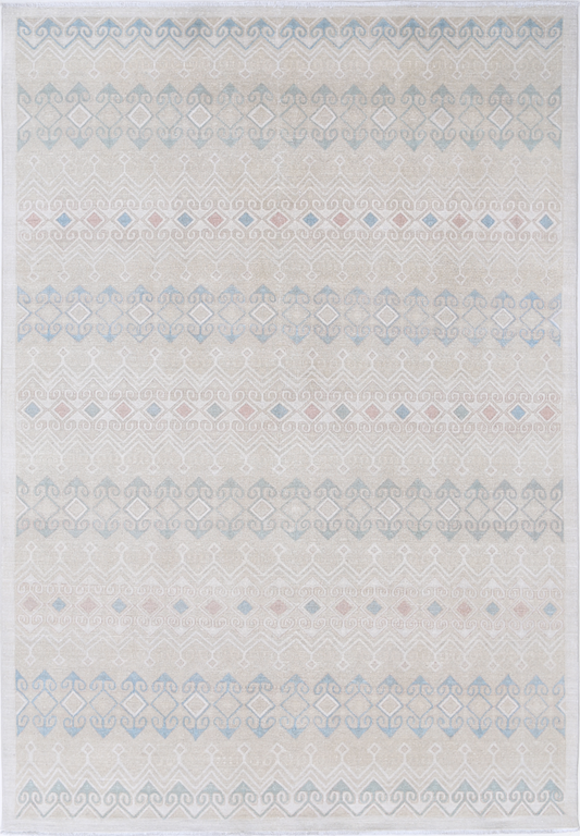 Artemix Hand Knotted Wool Rug 6' 6" X 9' 6" 6' 6" X 9' 6" (198 X 290) / Ivory / Wool