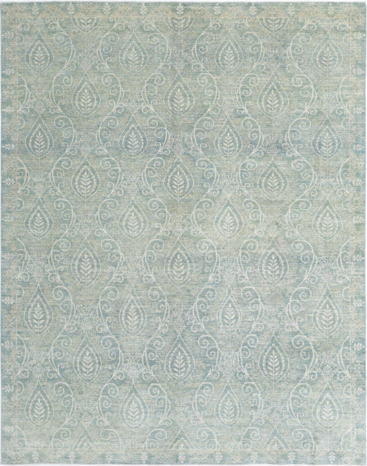 Artemix Hand Knotted Wool Rug 8' 0" X 10' 3" 8' 0" X 10' 3" (244 X 312) / Green / Wool