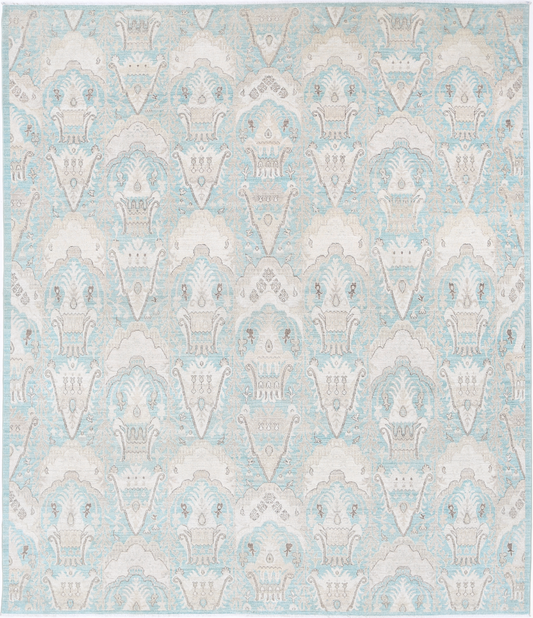 Artemix Hand Knotted Wool Rug 7' 11" X 9' 5" 7' 11" X 9' 5" (241 X 287) / Blue / Wool