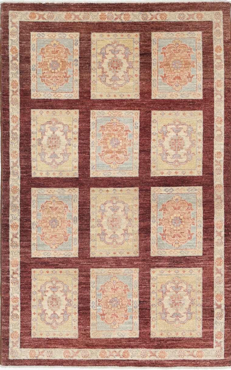 Bakhtiari Hand Knotted Wool Rug 3' 0" X 4' 9" 3' 0" X 4' 9" (91 X 145) / Red / Wool