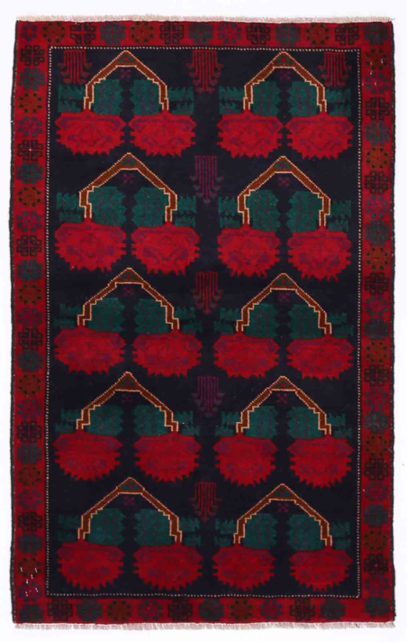 Baluch Hand Knotted Wool Rug 2' 7" x 4' 1" 2' 7" X 4' 1" (79 X 124) / Blue / Wool