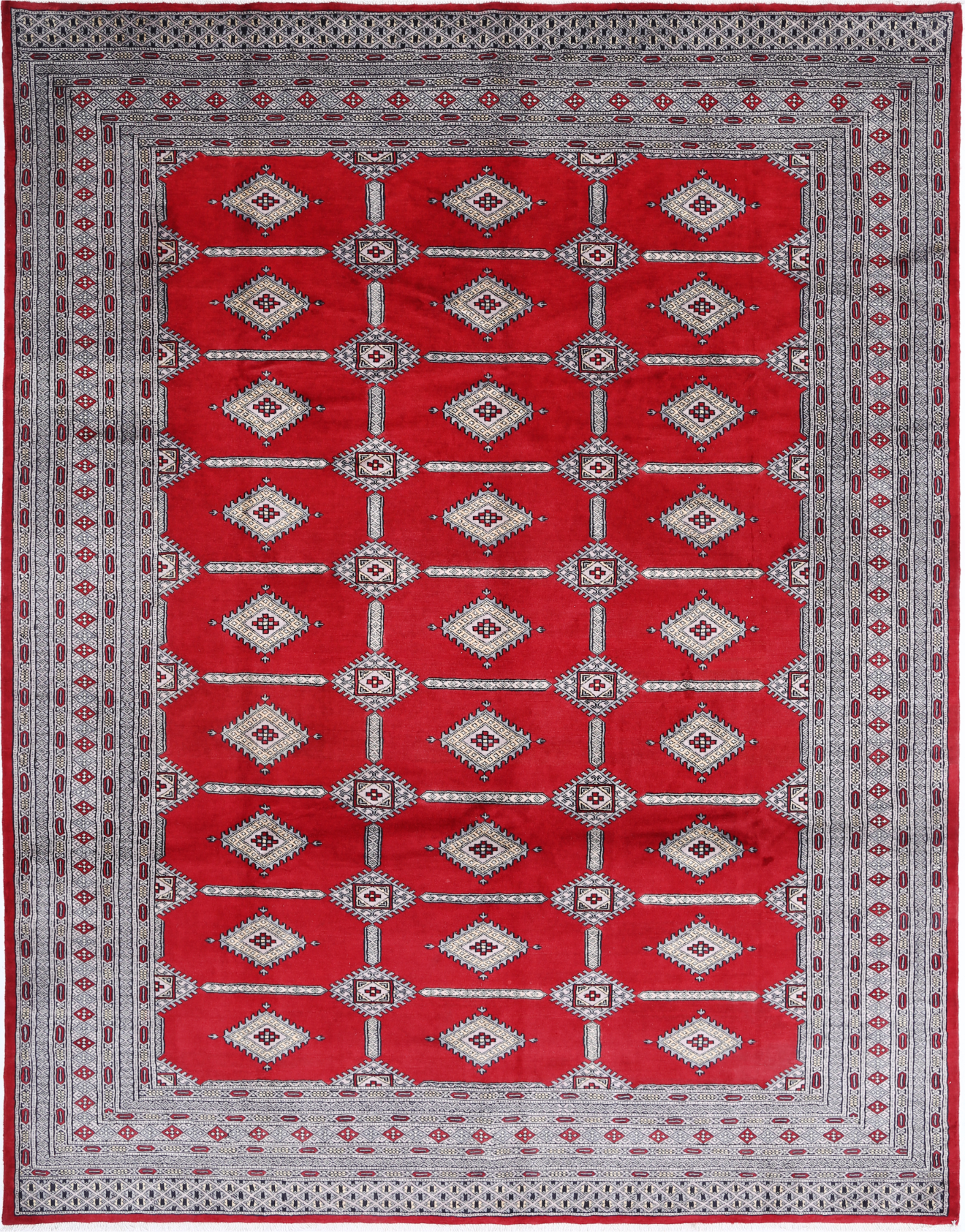 Bokhara Hand Knotted Wool Rug 8' 4" x 10' 8" 8' 4" X 10' 8" (254 X 325) / Red / Wool