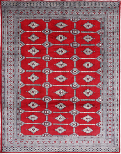 Bokhara Hand Knotted Wool Rug 8' 4" x 10' 8" 8' 4" X 10' 8" (254 X 325) / Red / Wool