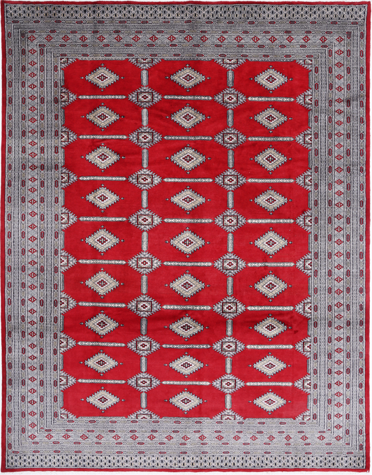 Bokhara Hand Knotted Wool Rug 8' 4" x 10' 8" 8' 4" X 10' 8" (254 X 325) / Red / Wool