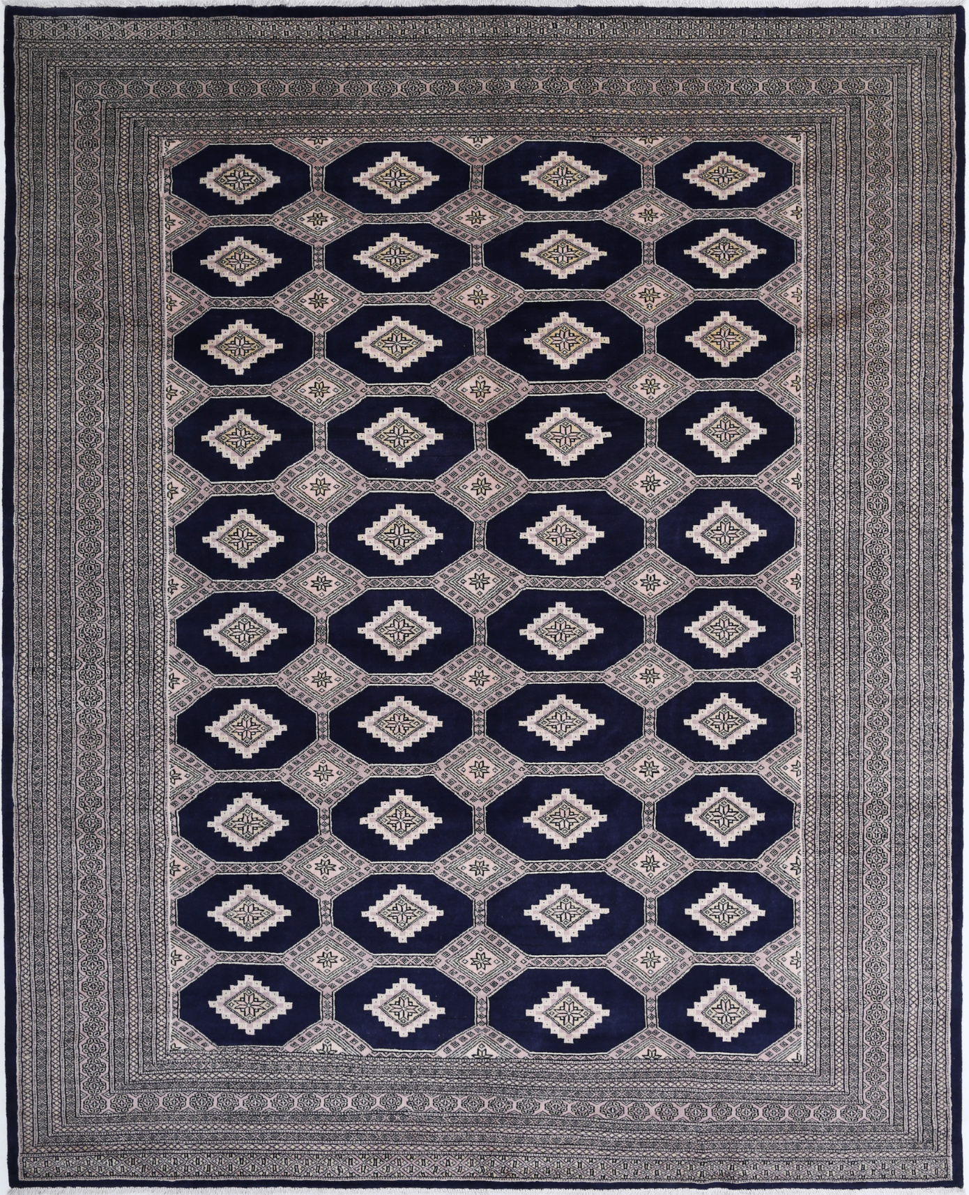 Bokhara Hand Knotted Wool Rug 8' 0" x 9' 9" 8' 0" X 9' 9" (244 X 297) / Blue / Wool