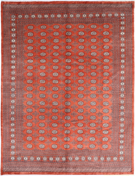 Bokhara Hand Knotted Wool Rug 9' 2" x 11' 10" 9' 2" X 11' 10" (279 X 361) / Rust / Wool