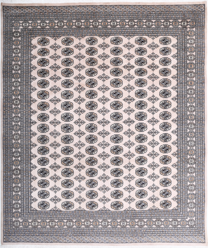 Bokhara Hand Knotted Wool Rug 8' 0" x 9' 9" 8' 0" X 9' 9" (244 X 297) / Taupe / Wool