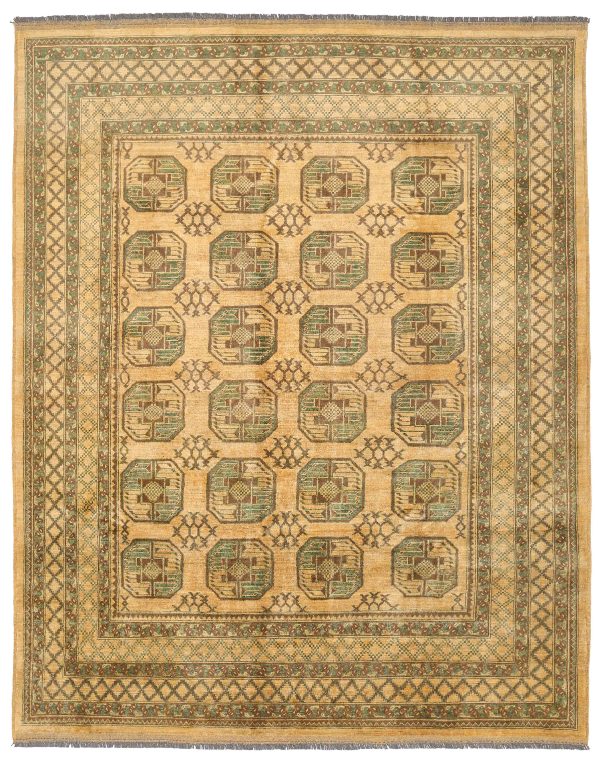 Bokhara Hand Knotted Wool Rug 8' 0" x 10' 0" 8' 0" X 10' 0" (244 X 305) / Gold / Wool