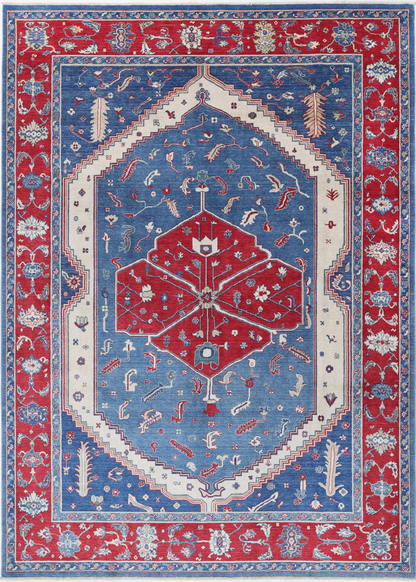 Heriz Power Loomed Wool Rug 8' 2" X 11' 8" 8' 2" X 11' 8" (249 X 356) / Blue / Wool