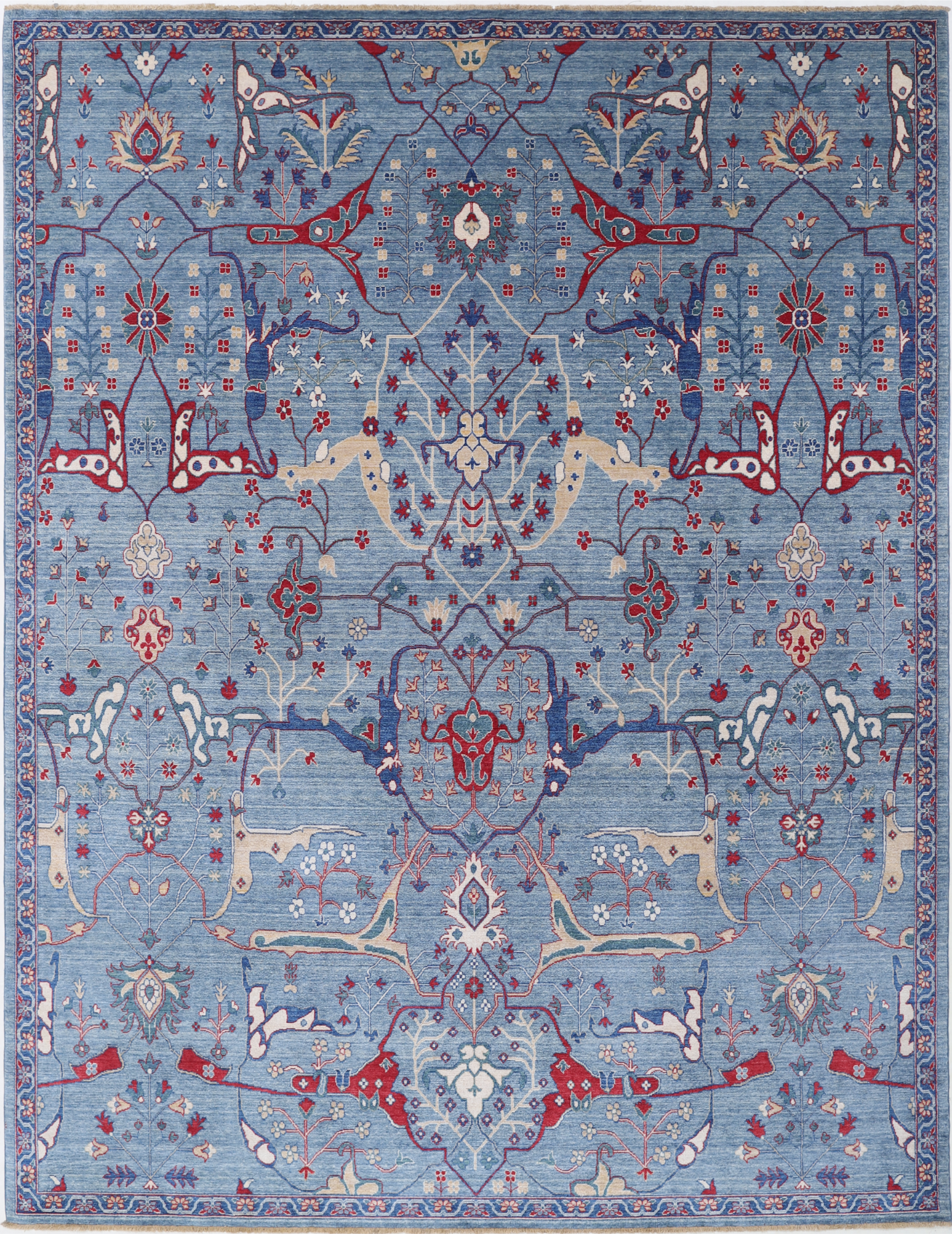 Heriz Power Loomed Wool Rug 8' 11" X 12' 0" 8' 11" X 12' 0" (272 X 366) / Blue / Wool