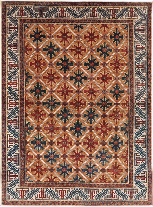 Humna Hand Knotted Wool Rug 7' 1" X 9' 9" 7' 1" X 9' 9" (216 X 297) / Brown / Wool