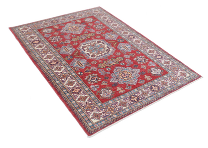 Kazak Hand Knotted Wool Rug 4' 1" x 5' 7"