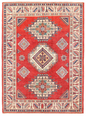 Kazak Hand Knotted Wool Rug 5' 0" x 6' 11" 5' 0" X 6' 11" (152 X 211) / Red / Wool