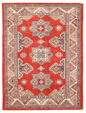 Kazak Hand Knotted Wool Rug 5' 3" x 6' 10" 5' 3" X 6' 10" (160 X 208) / Red / Wool