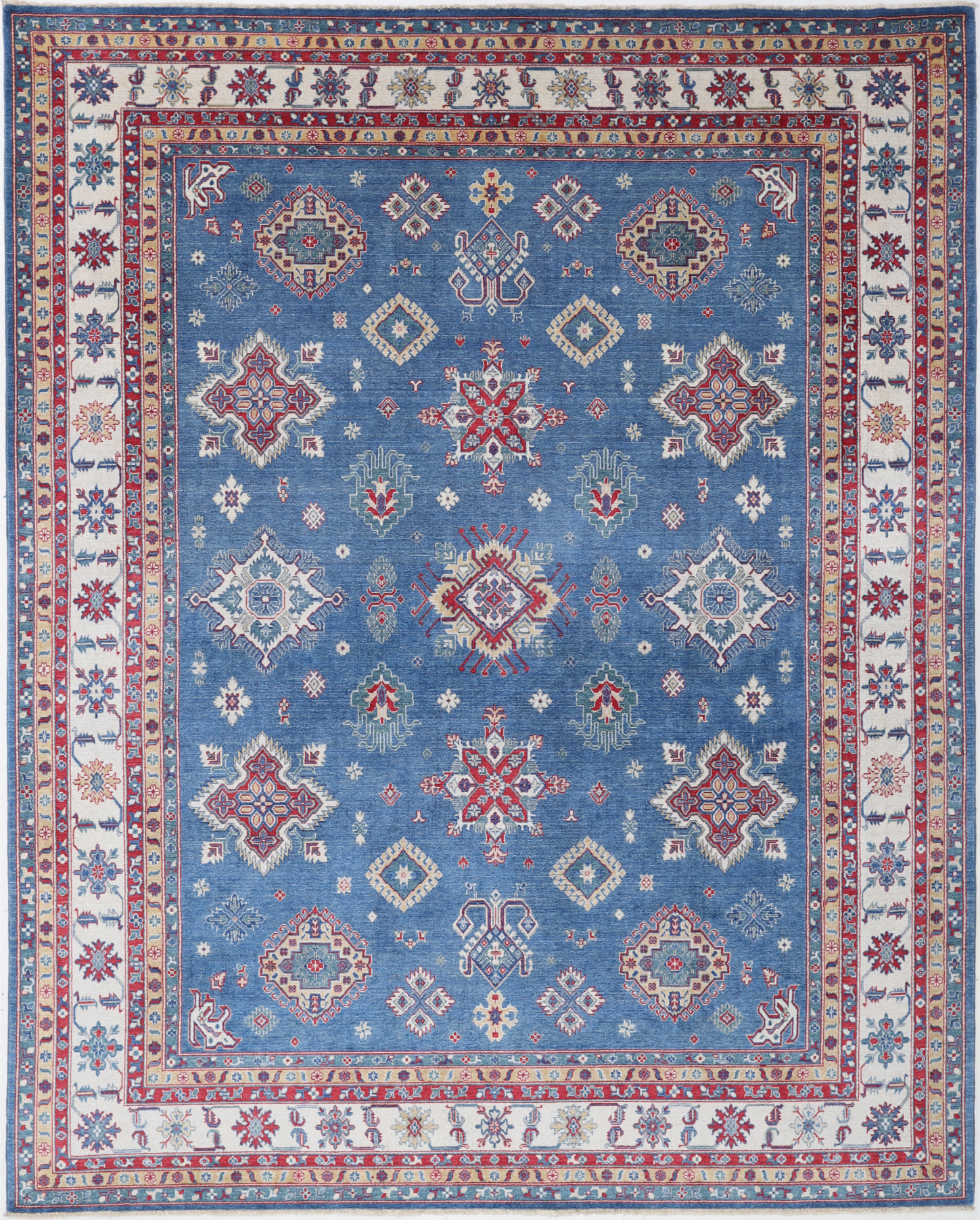 Kazak Power Loomed Wool Rug 9' 3" X 11' 8" 9' 3" X 11' 8" (282 X 356) / Blue / Wool