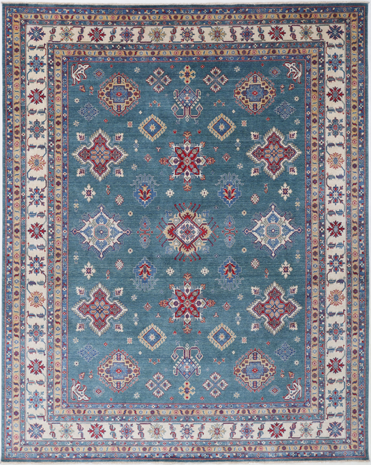 Kazak Power Loomed Wool Rug 9' 4" X 11' 8" 9' 4" X 11' 8" (284 X 356) / Green / Wool