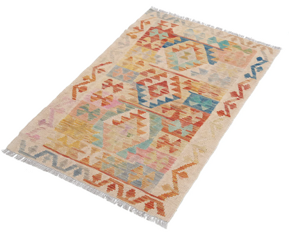 Maimana Kilim Hand Woven Wool Rug 2' 5" x 3' 10"