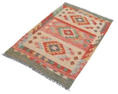 Maimana Kilim Hand Woven Wool Rug 2' 8" x 4' 0"