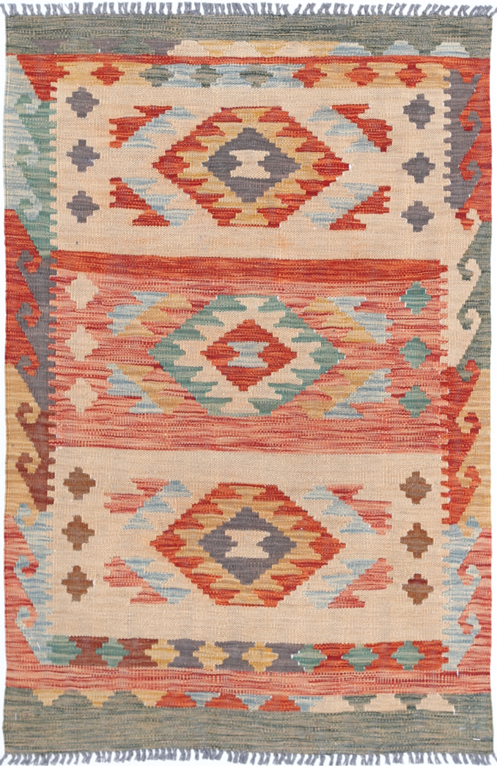 Maimana Kilim Hand Woven Wool Rug 2' 8" x 4' 0" 2' 8" X 4' 0" (81 X 122) / Multi / Wool