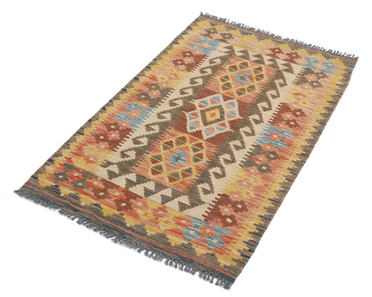 Maimana Kilim Hand Woven Wool Rug 2' 7" x 4' 3"