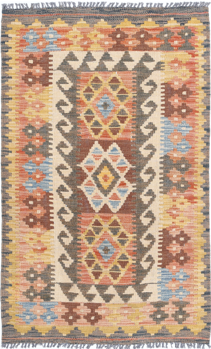 Maimana Kilim Hand Woven Wool Rug 2' 7" x 4' 3" 2' 7" X 4' 3" (79 X 130) / Multi / Wool