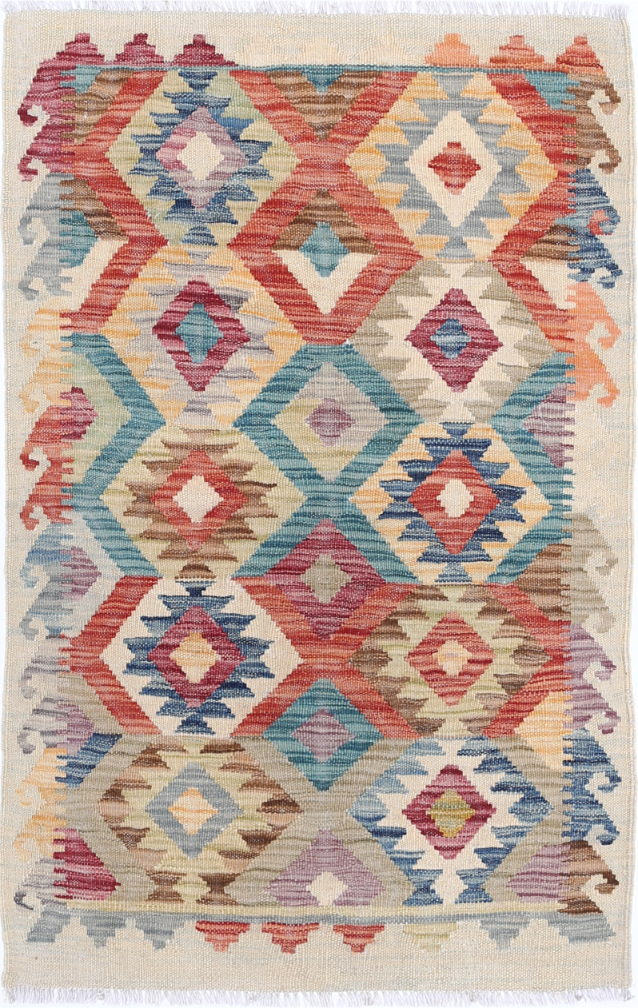 Maimana Kilim Hand Woven Wool Rug 2' 5" x 3' 10" 2' 5" X 3' 10" (74 X 117) / Multi / Wool