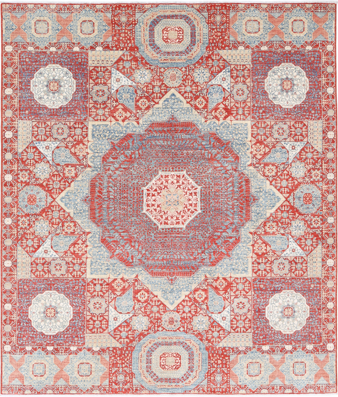 Mamluk Hand Knotted Wool Rug 8' 3" X 9' 10" 8' 3" X 9' 10" (251 X 300) / Red / Wool