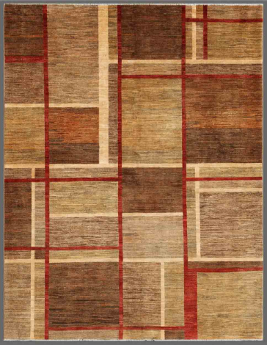 Modcar Hand Knotted Wool Rug 6' 4" x 8' 1" 6' 4" X 8' 1" (193 X 246) / Brown / Wool