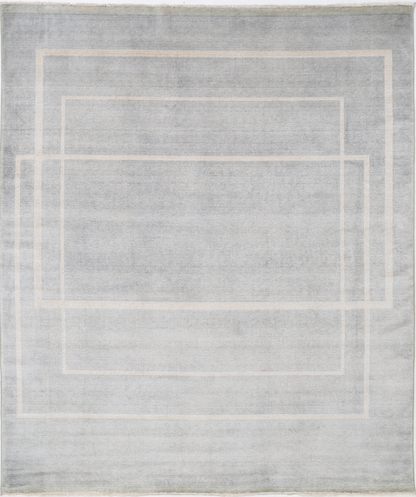 Modern Power Loomed Wool Rug 7' 9" X 9' 4" 7' 9" X 9' 4" (236 X 284) / Grey / Wool