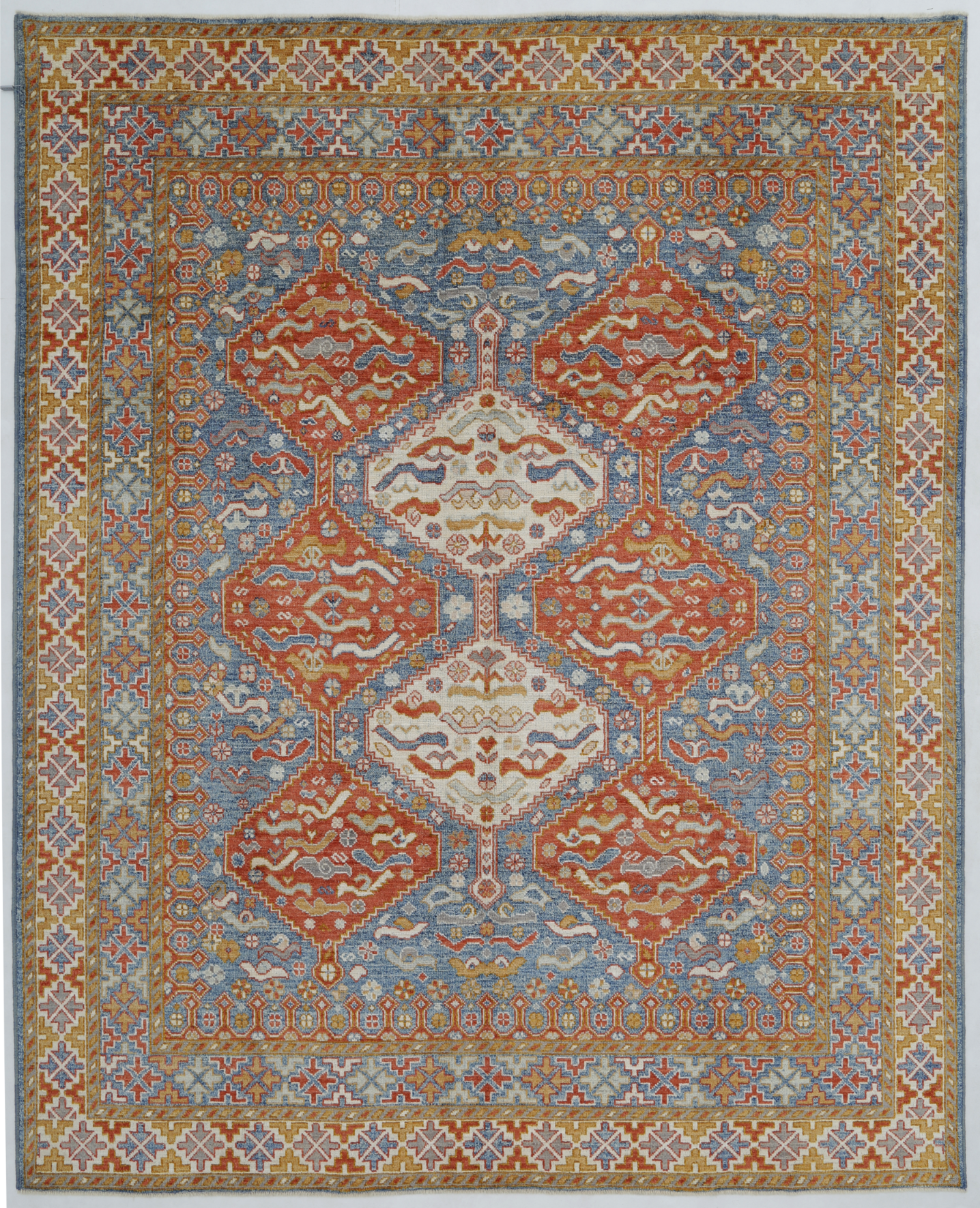 Oushak Hand Knotted Wool Rug 8' 6" x 10' 6" 8' 6" X 10' 6" (259 X 320) / Blue / Wool