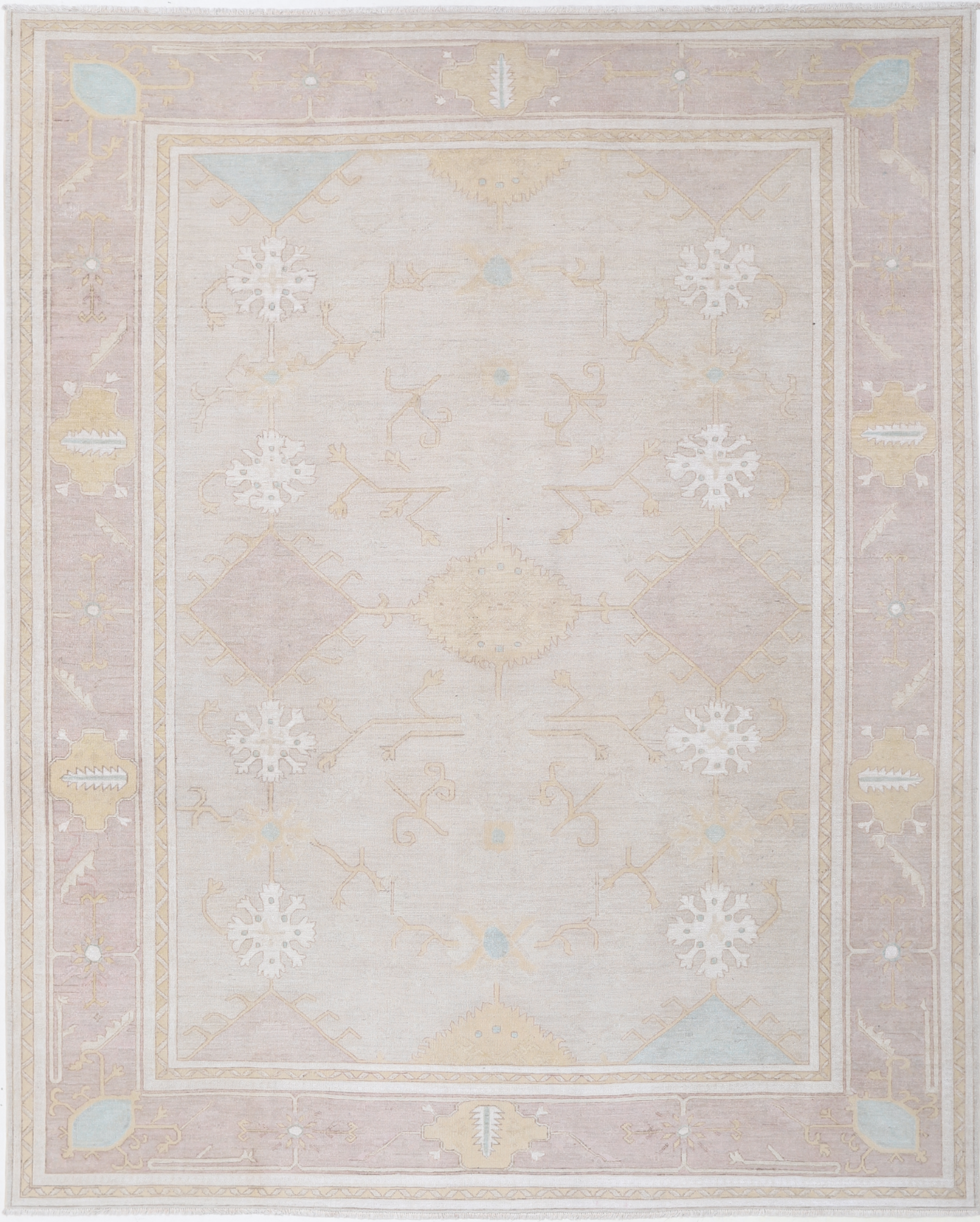 Oushak Hand Knotted Wool Rug 8' 10" X 11' 0"