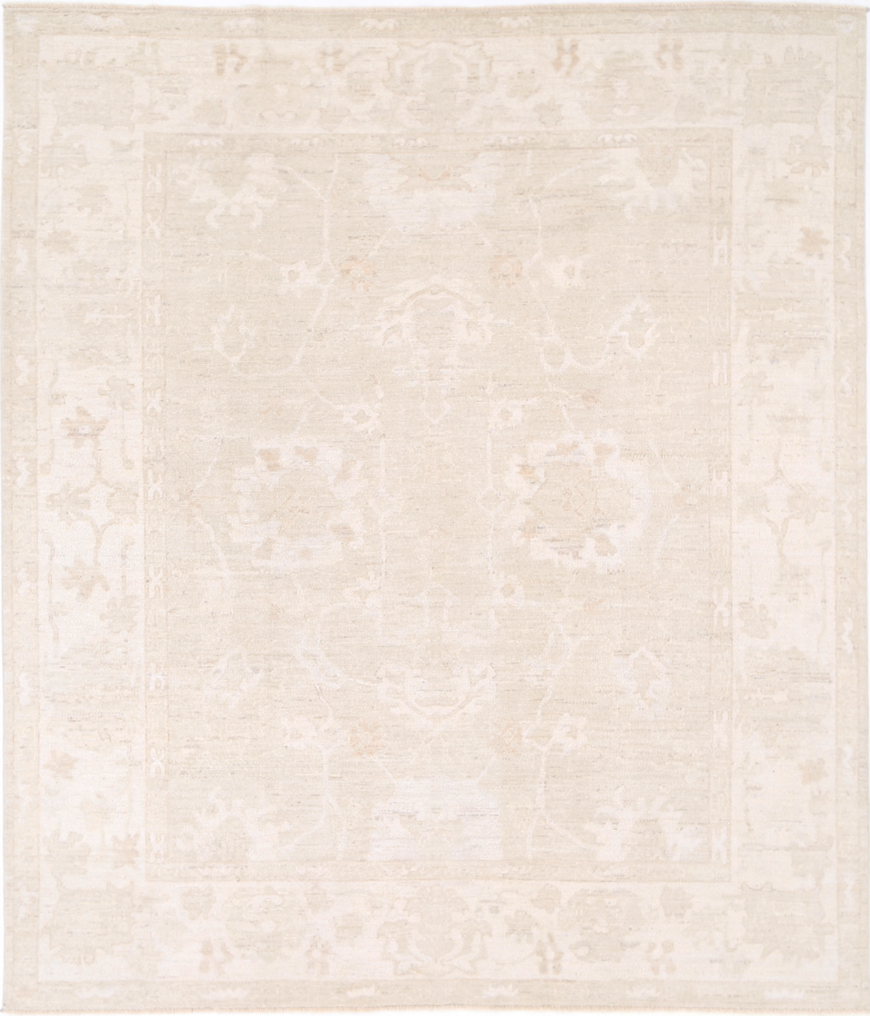 Oushak Hand Knotted Wool Rug 8' 5" X 9' 11" 8' 5" X 9' 11" (257 X 302) / Brown / Wool