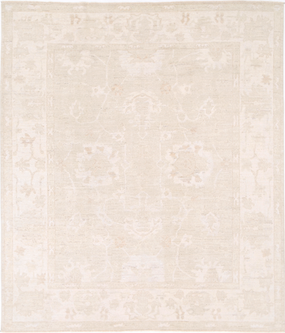 Oushak Hand Knotted Wool Rug 8' 5" X 9' 11" 8' 5" X 9' 11" (257 X 302) / Brown / Wool