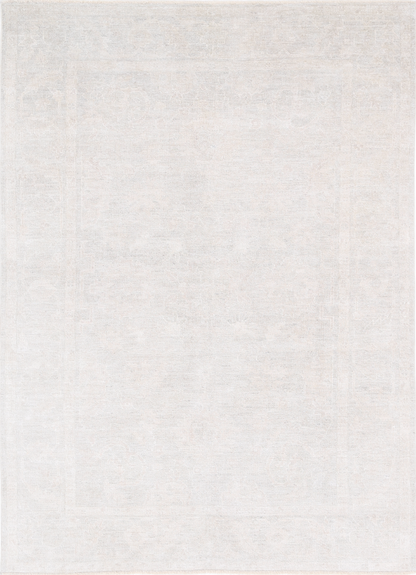 Oushak Hand Knotted Wool Rug 6' 5" X 9' 0" 6' 5" X 9' 0" (196 X 274) / Grey / Wool