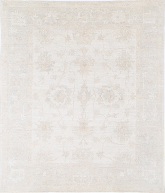 Oushak Hand Knotted Wool Rug 8' 2" X 9' 8" 8' 2" X 9' 8" (249 X 295) / Ivory / Wool