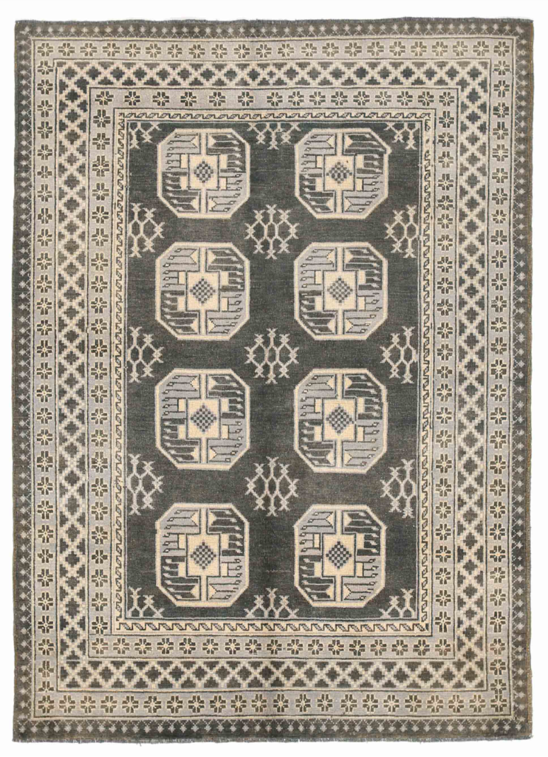 Revival Hand Knotted Wool Rug 4' 9" x 6' 7" 4' 9" X 6' 7" (145 X 201) / Grey / Wool