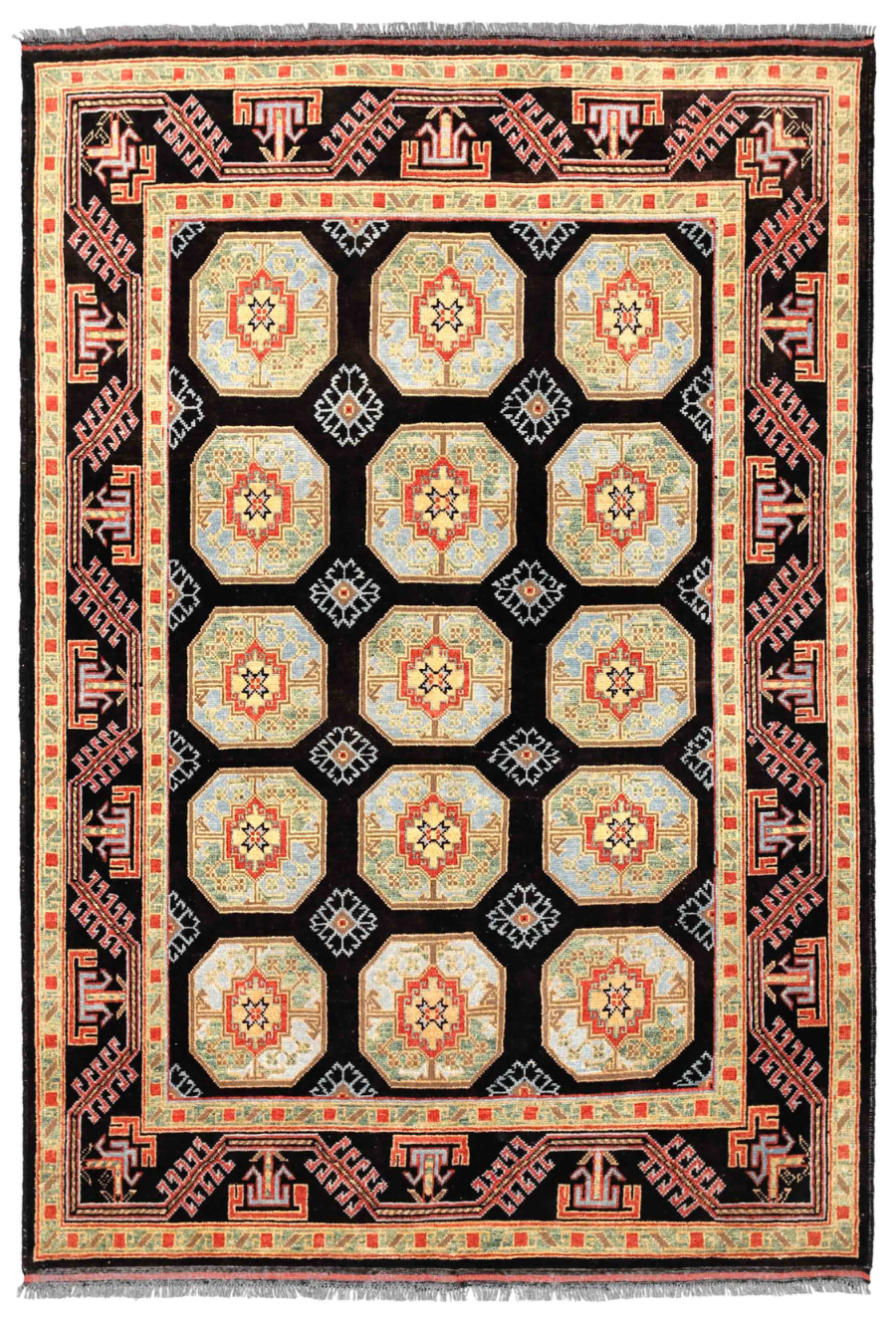 Revival Hand Knotted Wool Rug 5' 6" x 8' 0" 5' 6" X 8' 0" (168 X 244) / Black / Wool